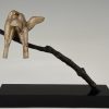Art Deco bronze bird sculpture