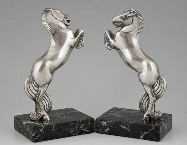 Art Deco bronzen paarden boekensteunen