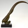 Art Deco Bronze Skulptur Fasan