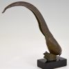 Art Deco bronze pheasant sculpture