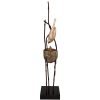 Art Deco bronzen sculptuur vogel op nest