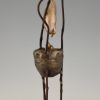 Art Deco bronze sculpture birds in a nest