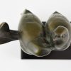 Art Deco bronzen beeld twee vogels op tak