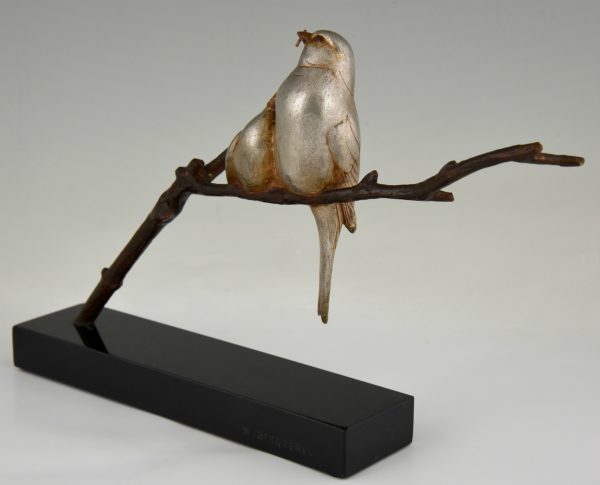 Art Deco sculpture of two birds on a branch