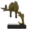 Art Deco sculpture of two birds on a branch