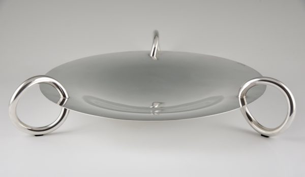 Modern silver plated center piece bowl.