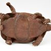 Antiek bronzen beeld 2 kindjes op een schildpad