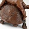 Sculpture en bronze 2 enfants sur une tortue