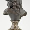 Antique bronze bust of a smiling child