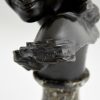Antiek bronzen beeld lachend kind