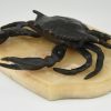 Antique bronze crab inkwell