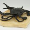 Antique bronze crab inkwell