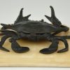 Antique bronze crab inkwell