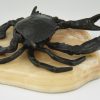 Antique bronze crab inkwell