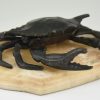 Antique bronze crab inkwell