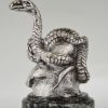 Snake silvered bronze car mascot.