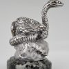 Snake silvered bronze car mascot.