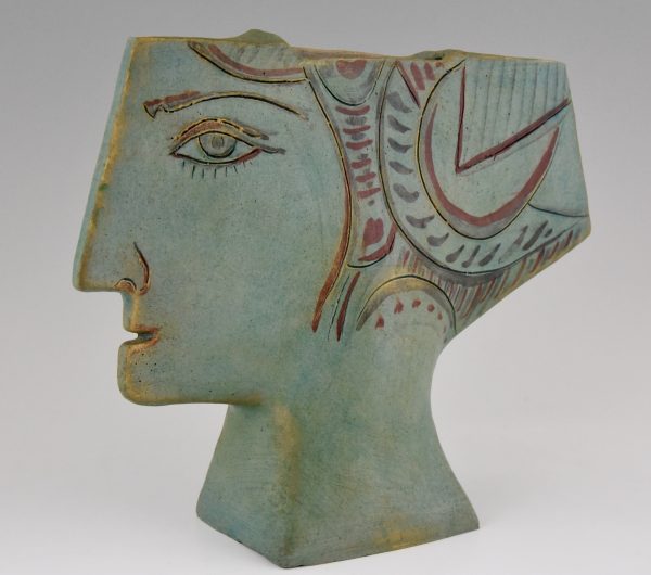 Vase céramique visage de femme