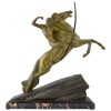 Art Deco bronze sculpture archer on rearing horse