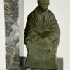 Art Deco Büchstutze buddistischer Mönch lesend