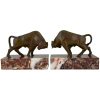 Art Deco bronze bull bookends