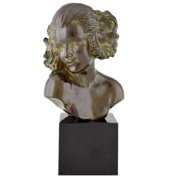 Art Deco sculpture bronze satyre femelle