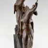 Art Deco bronze Skulptur Bogenschützen zu Pferde