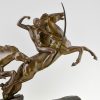 Art Deco bronzen beeld boogschutters te paard