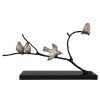 Art Deco bronzen sculptuur 4 vogels op een tak