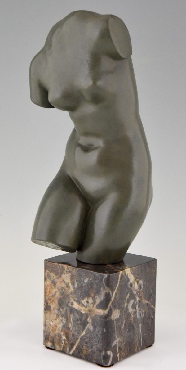 Art Deco bronze sculpture female torso