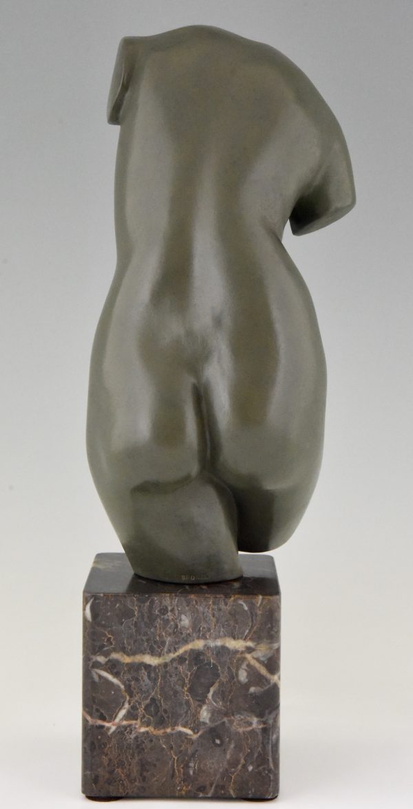 Art Deco bronzen beeld vrouwen torso