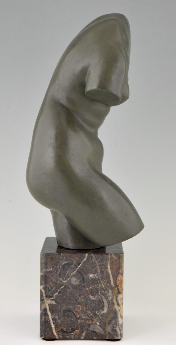 Art Deco Bronze Skulptur Frauenakt Torso