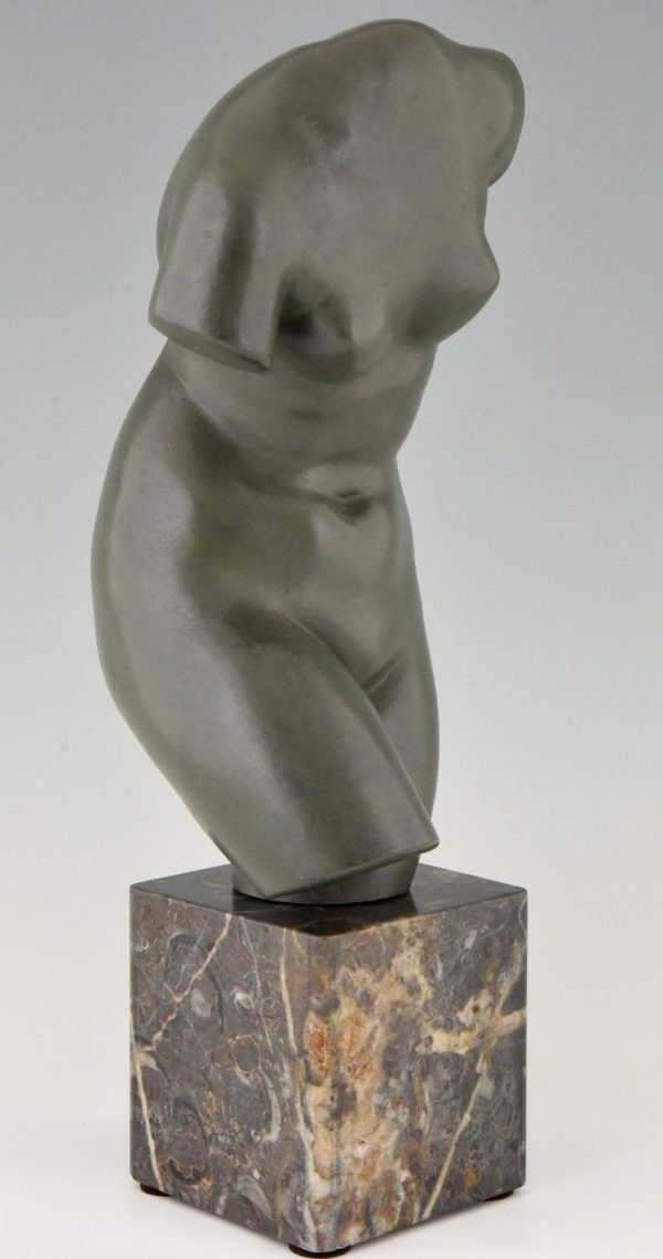 Art Deco Bronze Skulptur Frauenakt Torso