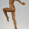 Art Deco bronze sculpture of a dancing nude