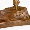 Art Deco bronzen beeld dansend naakt