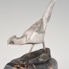 Art Deco bronze sculpture of a pheasant.