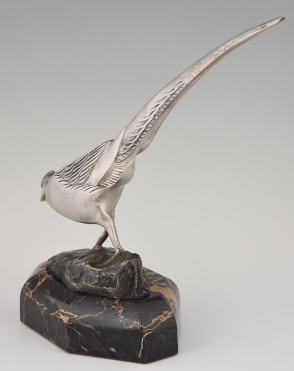 Art Deco bronze sculpture of a pheasant.