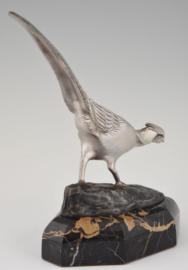 Art Deco bronze sculpture of a pheasant.