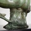 Art Deco sculpture bronze homme à l’arc avec chien.
