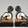 Art deco bronze squirrel bookends