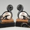 Art deco bronze squirrel bookends