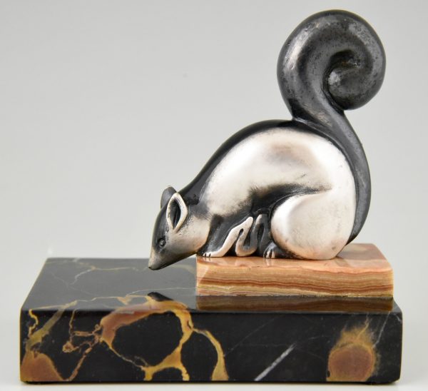 Art Deco Bronze Buchstütze Eichhörnchen