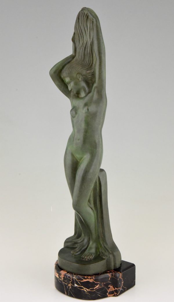 Art Deco bronze standing nude