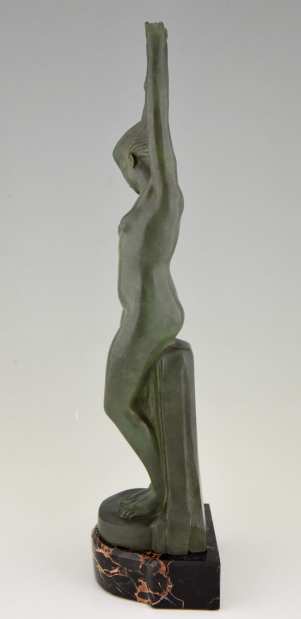 Art Deco brons naakte vrouw