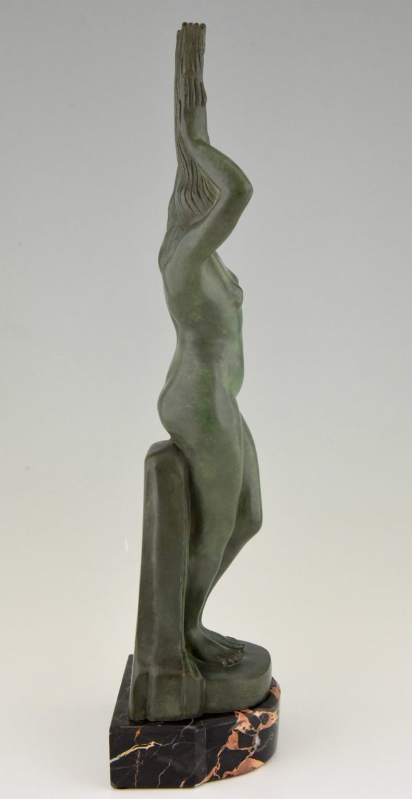 Art Deco bronze standing nude