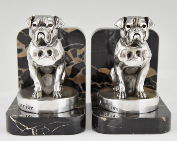 Art Deco boekensteunen bulldog.