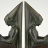 Art Deco Buchstütze lesende Frauen