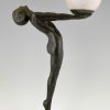Art Deco Lampe Frauenakt mit Ball H. 66 cm / 26 inch.