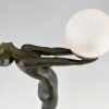 Art Deco lamp nude with ball H. 66 cm / 26 inch.