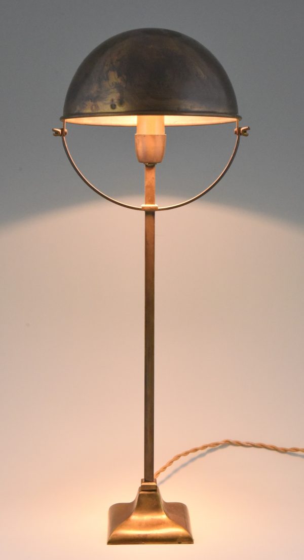 Art Deco Modernist brass desk lamp